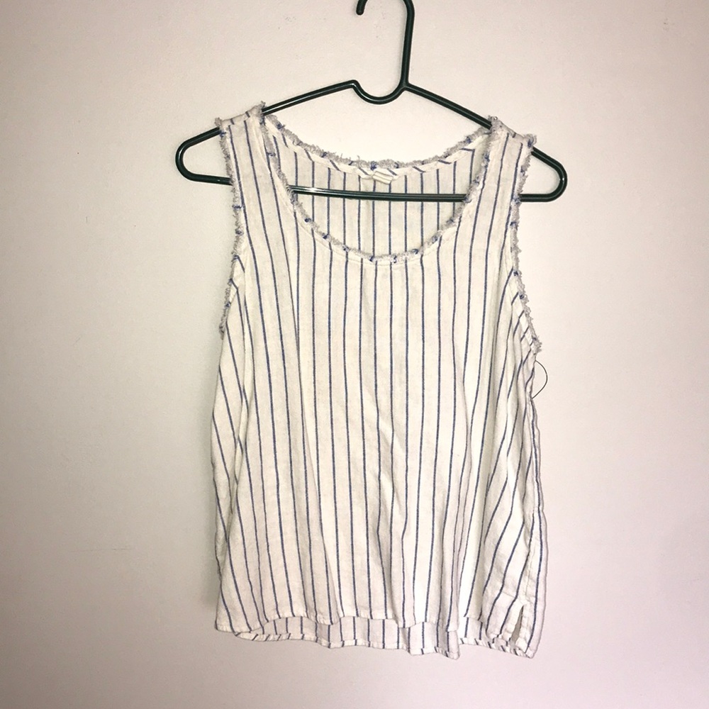 Blue and white striped shirt